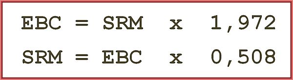 Umrechnung EBC & SRM